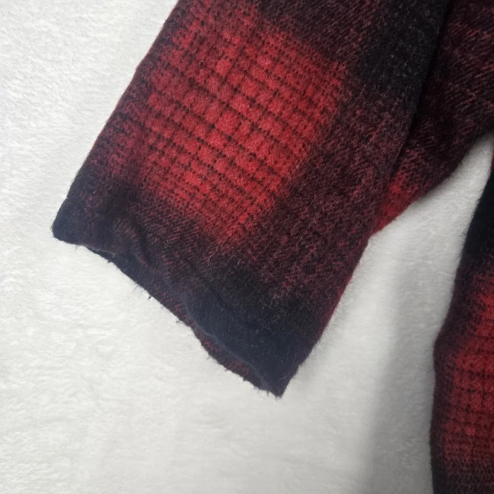 Lemon Grass Women's Red‎ Black Plaid Shacket Size 22W Snaps Wool - Picture 11 of 11